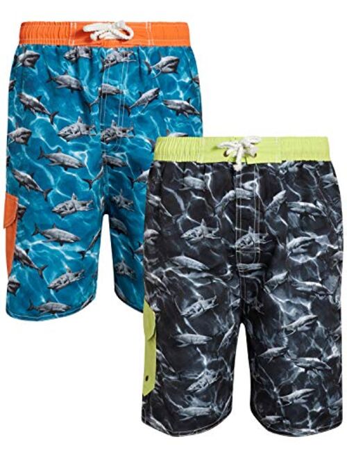 Quad Seven Boys Printed Swim Trunks (2 Pack)