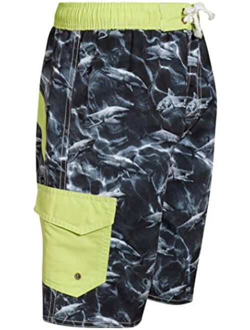 Quad Seven Boys Printed Swim Trunks (2 Pack)