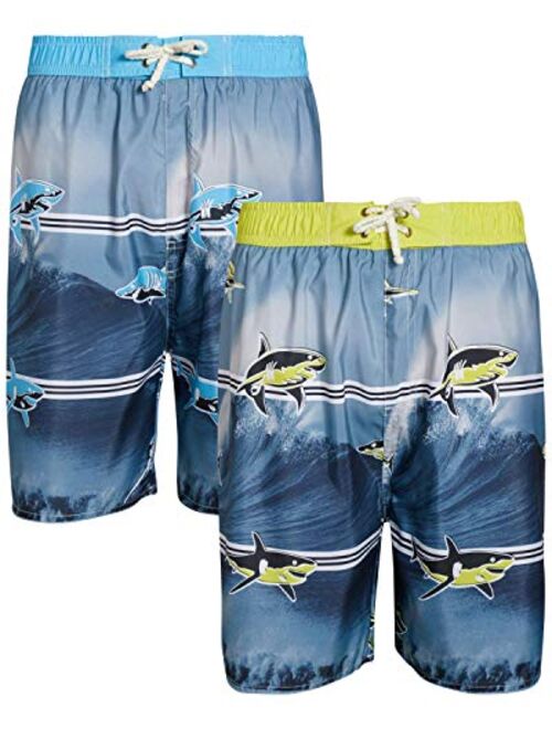 Quad Seven Boys Printed Swim Trunks (2 Pack)