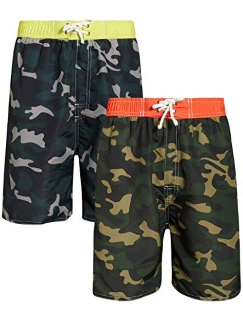 Quad Seven Boys Printed Swim Trunks (2 Pack)