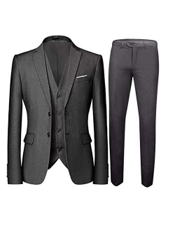 Two Buttons 3 Pieces Men's Suits Single Breasted Wedding Suits Groom Tuxedos