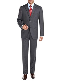 DTI BB Signature Men's Two Button Sharkskin Suit Jacket Modern Fit Blazer Pants