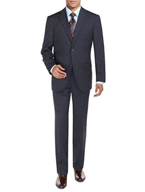 DTI BB Signature Men's Two Button Sharkskin Suit Jacket Modern Fit Blazer Pants