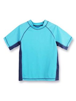 REMEETOU Boys' Rashguard Swim Short Sleeve Shirt,UPF 50 Sun Protective Swimsuit for Youth,Surf Tee for Toddler