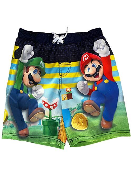 Mario Super Brothers Little Boys Swim Trunks