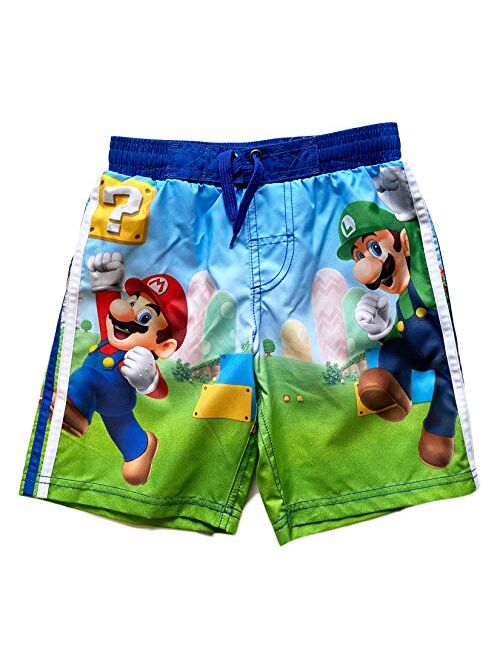 Mario Super Brothers Little Boys Swim Trunks