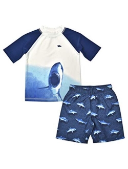 TONY HAWK 2-Piece Boys Swim Trunks and Protective Rash Guard Swim Shirt