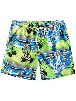 SSLR Kids Boys Swim Trunks Hawaiian Casual Beach Shorts Quick Dry Board Shorts