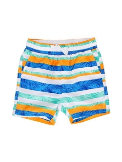 ESTAMICO Boys' Quick Dry Beach Swim Trunk Printed Board Shorts with Pockets