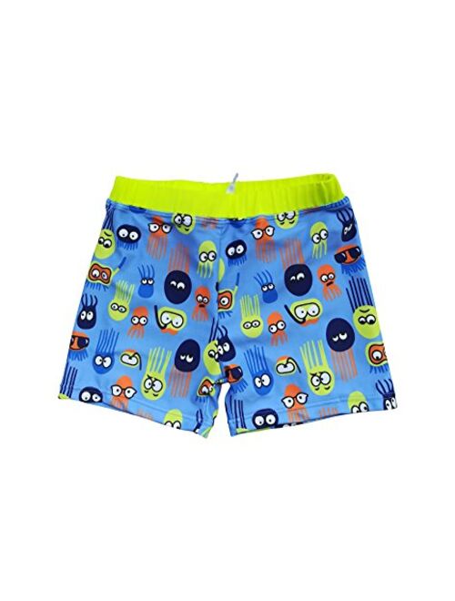 BONVERANO Boys Boardshorts UPF 50+ Sun Protection Swim Shorts with Sun Cap 2 Pack