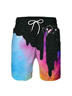 WOCACHI 2020 Boys 3D Swim Trunks, Parent-Child Coconut Tree Swimwear Beach Shorts Quick Dry Swimming Boardshorts