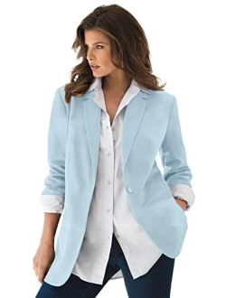 Roaman's Women's Plus Size Boyfriend Blazer Professional Jacket