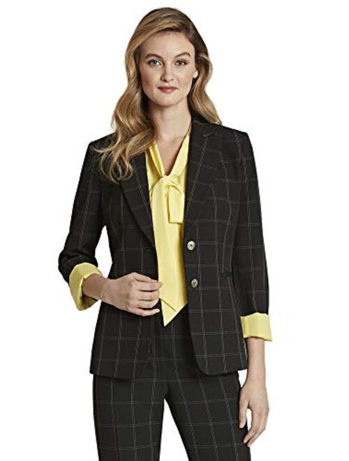 Tahari ASL Women's 2 Button Roll Sleeve Jacket