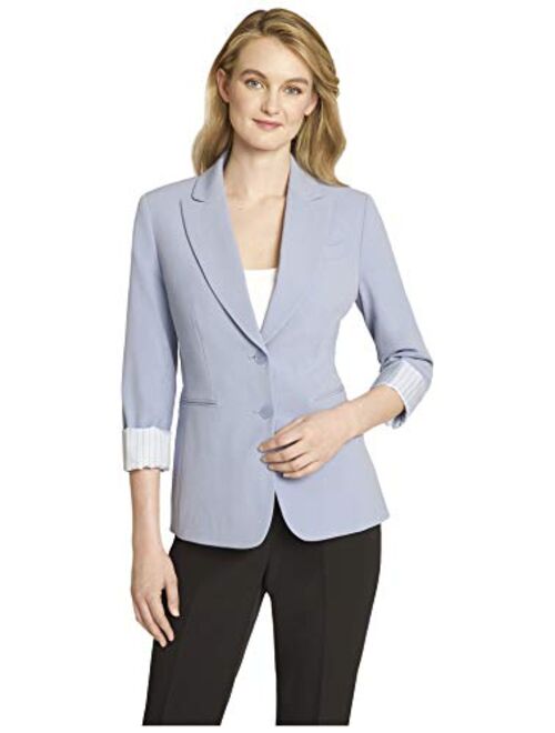 Tahari ASL Women's 2 Button Roll Sleeve Jacket