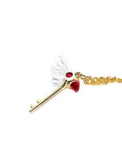 GK-O Anime Card Captor Sakura Kinomoto Sakura Star Wand Keyring Necklace Pendant Key Chain