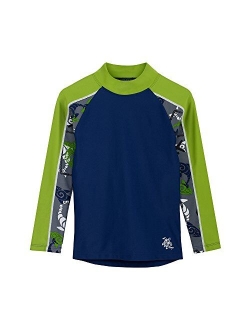 Tuga Boys Long Sleeve Rash Guard 1-14 Years, UPF 50  Sun Protection Swim Shirt