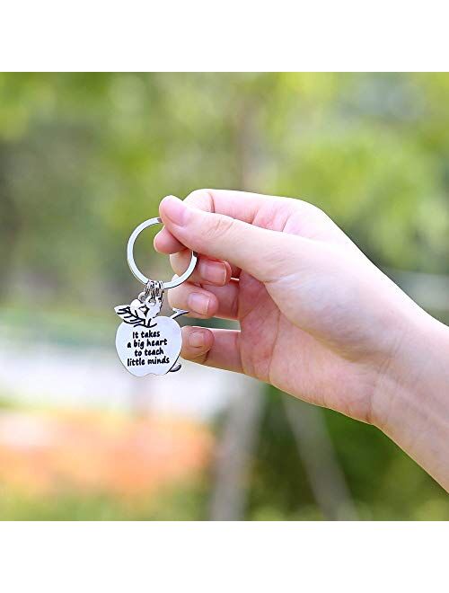 Ursteel Teacher Keychain with Initial, Teacher Application End of Year Teacher Gifts