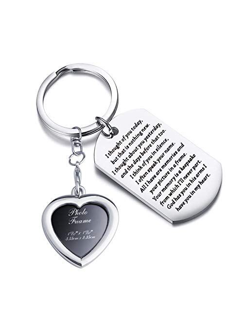 PLITI Sympathy Gift I Thought of You Today But That is Nothing New Sympathy Keychain God Has You in His Arms I Have You in My Heart Memorial Gifts for Loss of Loved One