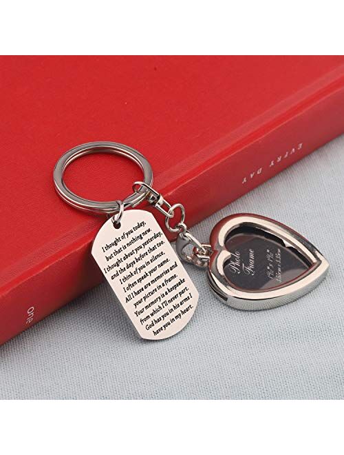 PLITI Sympathy Gift I Thought of You Today But That is Nothing New Sympathy Keychain God Has You in His Arms I Have You in My Heart Memorial Gifts for Loss of Loved One