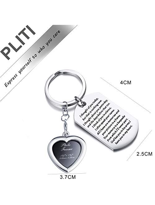 PLITI Sympathy Gift I Thought of You Today But That is Nothing New Sympathy Keychain God Has You in His Arms I Have You in My Heart Memorial Gifts for Loss of Loved One