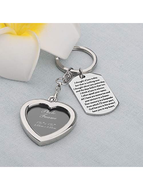 PLITI Sympathy Gift I Thought of You Today But That is Nothing New Sympathy Keychain God Has You in His Arms I Have You in My Heart Memorial Gifts for Loss of Loved One