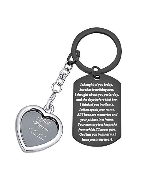 PLITI Sympathy Gift I Thought of You Today But That is Nothing New Sympathy Keychain God Has You in His Arms I Have You in My Heart Memorial Gifts for Loss of Loved One