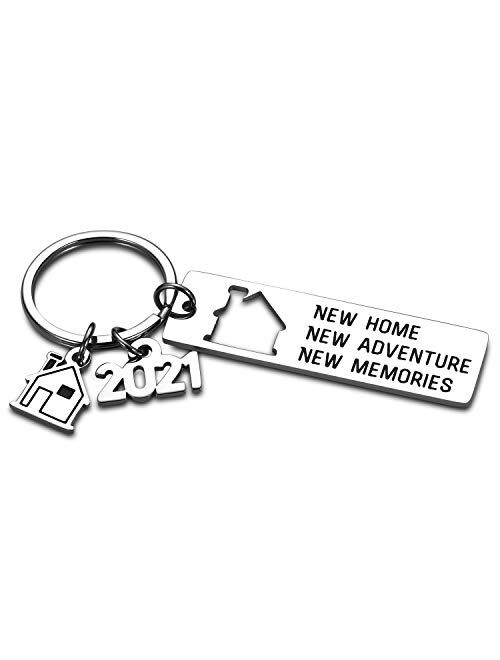 2021 New Home Housewarming Key Chain Gift for Men Women Realtor Closing Gift for New Homeowners Christmas New Year Gift to Families Friends New Neighbor New Home Housewar