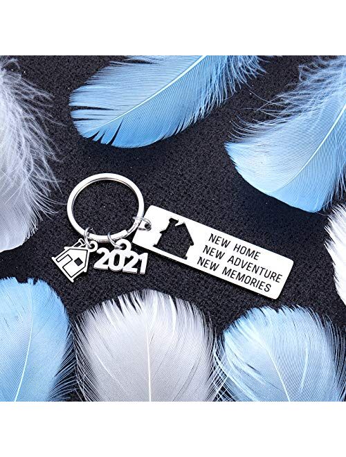 2021 New Home Housewarming Key Chain Gift for Men Women Realtor Closing Gift for New Homeowners Christmas New Year Gift to Families Friends New Neighbor New Home Housewar