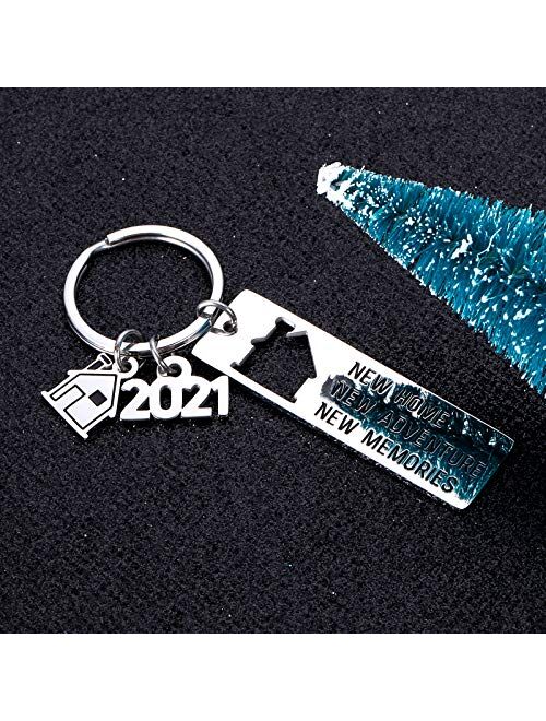 2021 New Home Housewarming Key Chain Gift for Men Women Realtor Closing Gift for New Homeowners Christmas New Year Gift to Families Friends New Neighbor New Home Housewar