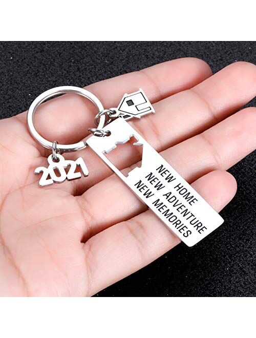 2021 New Home Housewarming Key Chain Gift for Men Women Realtor Closing Gift for New Homeowners Christmas New Year Gift to Families Friends New Neighbor New Home Housewar