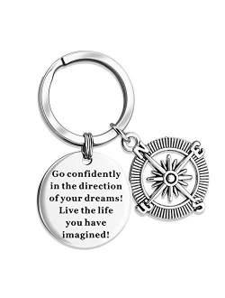 NEWNOVE Class of 2021 Graduation Gifts Engraved Mantra Inspirational Keychain High School College Graduation Gifts for Her