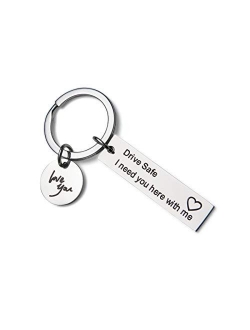 Drive Safe Keychain Gifts For Dad Husband Boyfriend On Father's day Thanksgiving Valentines Day Anniversary Birthday.