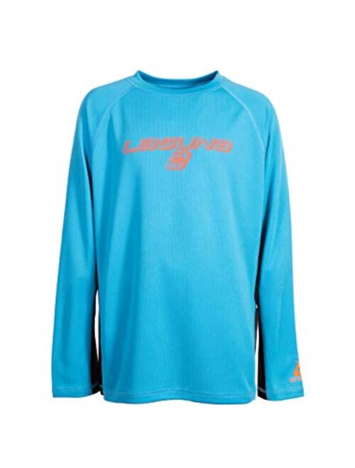 LAGUNA Boys Crewneck Long Sleeve Loose Fit Rashguard Swim Sun Tee Shirt, UPF 50+