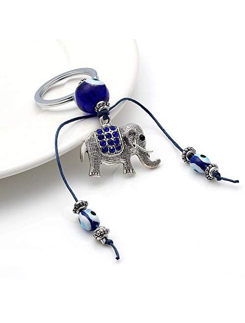 Glittering Animal Car Key Pendant Crystal Elephant Key Ring Wallet Pendant Rhinestone Handbag Charm