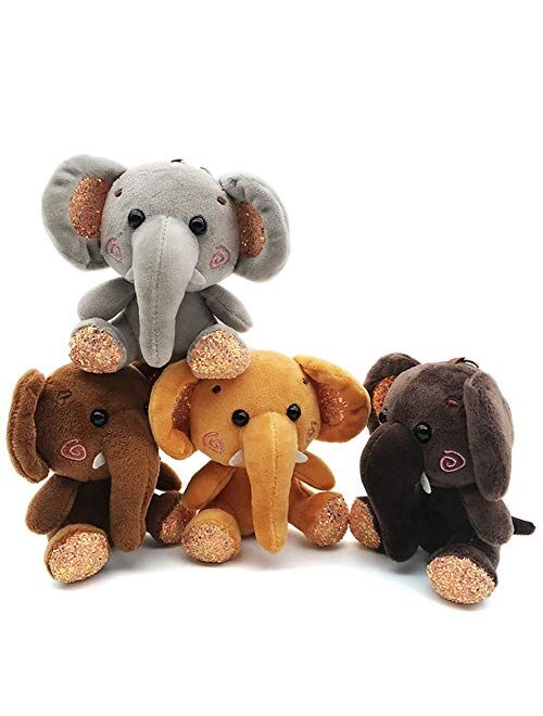 litymitzromq Keychain, Mini Elephant Plush Stuffed Doll Pendant Keychain Key Chain Holder Bag Decor