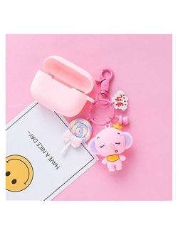 Tojuhyg Key Chain Cute Silicone Baby Elephant Keychain Keyring Female Blue Pink Gray Lollipop Bell Earphone Case Doll Naruto (Color : Red, Size : 10 cm)