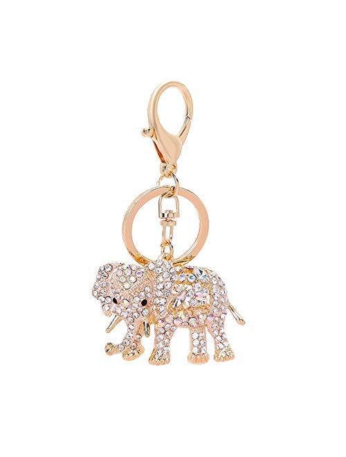 YSKQDQ Creative Animals Elephant Key Chain Full of Diamond Alloy Bag Pendant Ornaments YSKQDQ (Color : A)