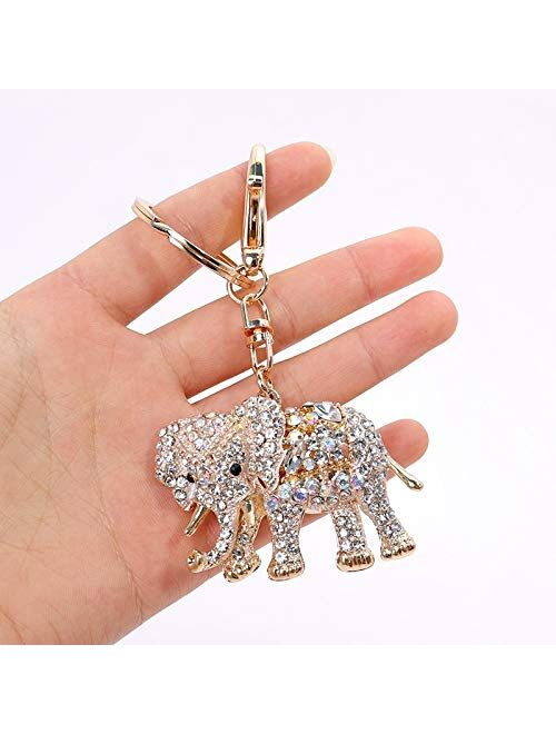 YSKQDQ Creative Animals Elephant Key Chain Full of Diamond Alloy Bag Pendant Ornaments YSKQDQ (Color : A)