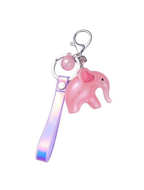 FENICAL Acrylic Cartoon Elephant Keychain Creative Key Ring Decoration Key Holder Bag Pendant for Women (Light Green)