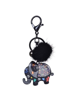 Jiaye Couple Keychains Top Design Metal Animals Elephant Keychain Trendy Bags Car Pendant Key Chain Rings for Men and Women Keyring (Color : Color 4)