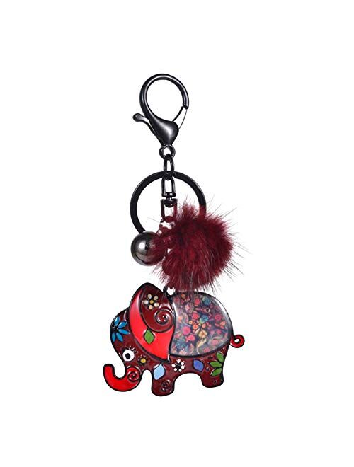 Jiaye Couple Keychains Top Design Metal Animals Elephant Keychain Trendy Bags Car Pendant Key Chain Rings for Men and Women Keyring (Color : Color 4)