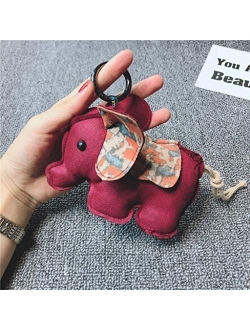 Creative Suede Elephant Doll Pendant Keychain Key Ring/car Keychain/Bag Ornaments Accessories (Gray)