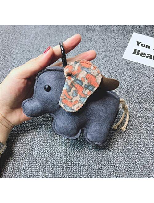 Creative Suede Elephant Doll Pendant Keychain Key Ring/car Keychain/Bag Ornaments Accessories (Gray)