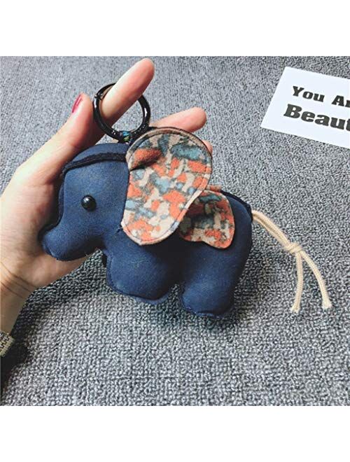 Creative Suede Elephant Doll Pendant Keychain Key Ring/car Keychain/Bag Ornaments Accessories (Gray)