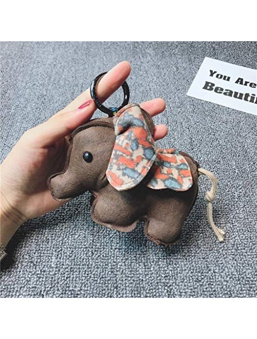 Creative Suede Elephant Doll Pendant Keychain Key Ring/car Keychain/Bag Ornaments Accessories (Gray)