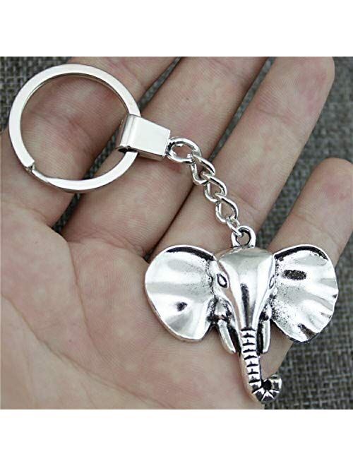 Xunsdzsw Key Holder Metal Elephant Keychain Statue Key Chain Pendant Charms Women Jewelry Cute Keychain for Keys Jewelry Gift (Color : Light Blue)