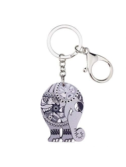 Kytrun Anime Jewelry Elephant Chains Keyrings for Women Girl Bag Car Key Holder Charms Keychains Gift Red