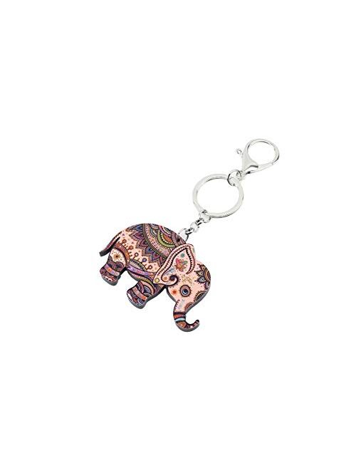 Kytrun Jungle Elephant Jewelry Key Chains Keyrings for Women Girl Bag Driving Car Key Handbag Wallet Charms Keychain Grey