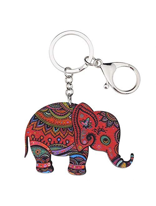 Kytrun Jungle Elephant Jewelry Key Chains Keyrings for Women Girl Bag Driving Car Key Handbag Wallet Charms Keychain Grey