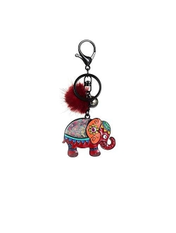 Keychain Jewelry New Lucky Elephant Key Chain for Girl Kid Fashion Metal Animal Key Chains Ring Car Pendant Keyring Keyring (Color : Color 2)